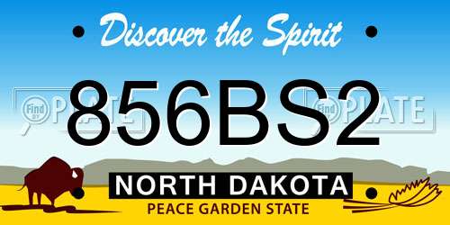 856BS2 North Dakota License Plate