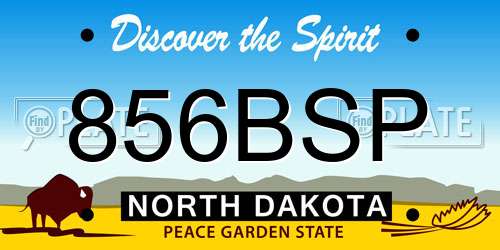856BSP North Dakota License Plate