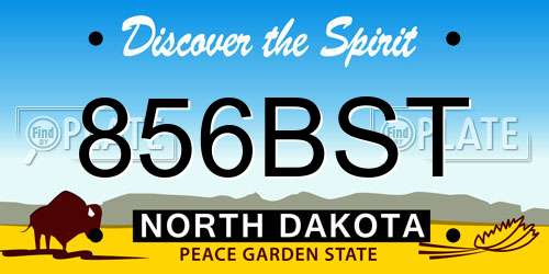 856BST North Dakota License Plate