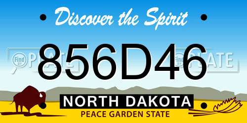 856D46 North Dakota License Plate