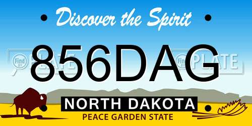 856DAG North Dakota License Plate