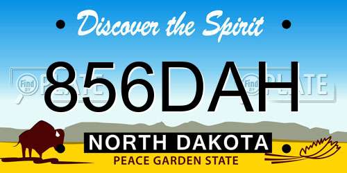 856DAH North Dakota License Plate