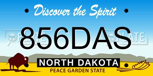 856DAS North Dakota License Plate