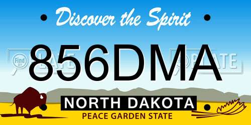 856DMA North Dakota License Plate