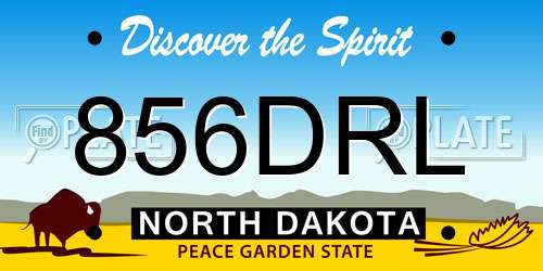 856DRL North Dakota License Plate