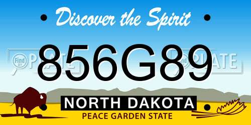 856G89 North Dakota License Plate