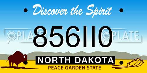 856II0 North Dakota License Plate