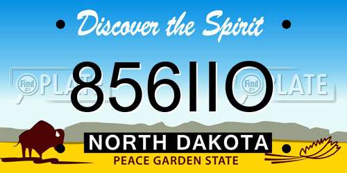 856IIO North Dakota License Plate