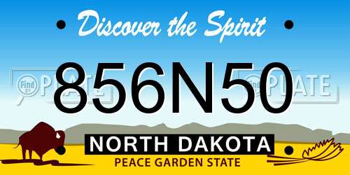 856N50 North Dakota License Plate