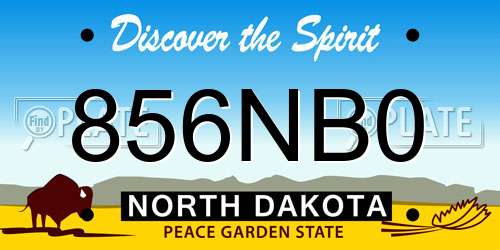 856NB0 North Dakota License Plate