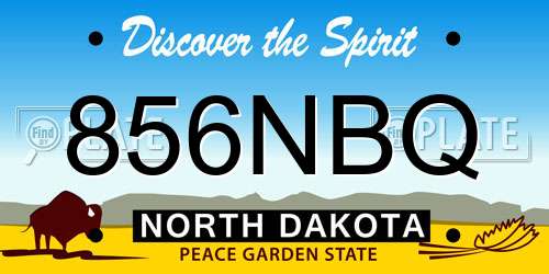 856NBQ North Dakota License Plate