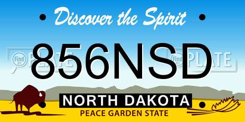 856NSD North Dakota License Plate