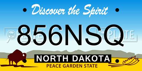 856NSQ North Dakota License Plate