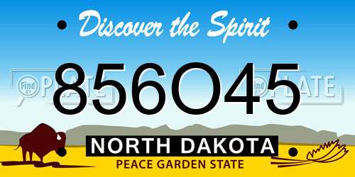 856O45 North Dakota License Plate