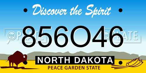 856O46 North Dakota License Plate