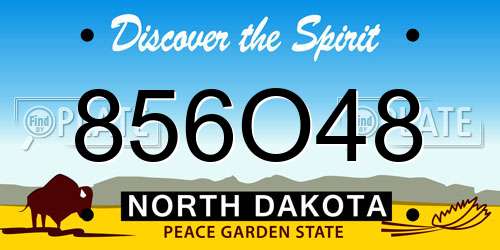 856O48 North Dakota License Plate