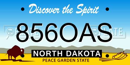 856OAS North Dakota License Plate