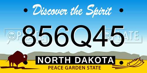 856Q45 North Dakota License Plate