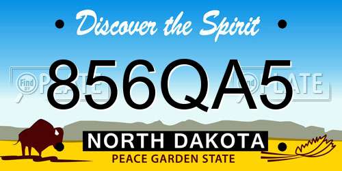 856QA5 North Dakota License Plate