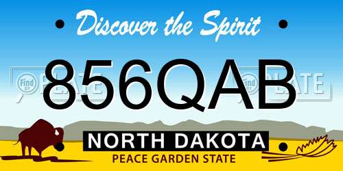 856QAB North Dakota License Plate