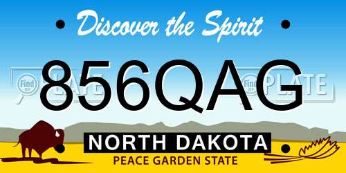856QAG North Dakota License Plate