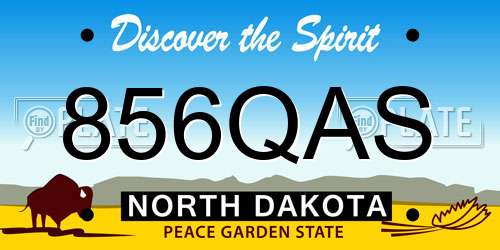 856QAS North Dakota License Plate