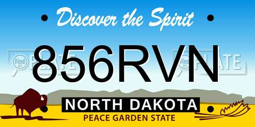 856RVN North Dakota License Plate