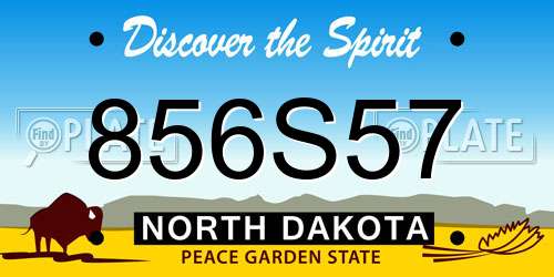 856S57 North Dakota License Plate