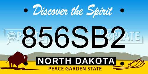856SB2 North Dakota License Plate