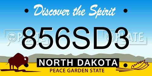 856SD3 North Dakota License Plate