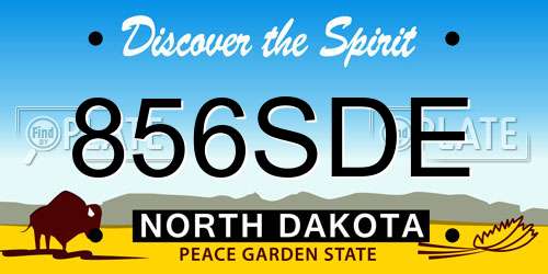 856SDE North Dakota License Plate