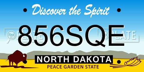 856SQE North Dakota License Plate