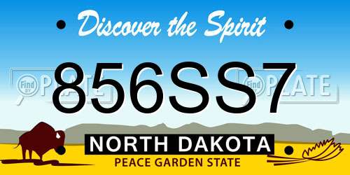 856SS7 North Dakota License Plate