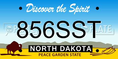 856SST North Dakota License Plate