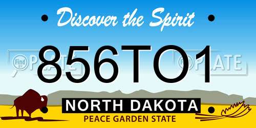 856TO1 North Dakota License Plate