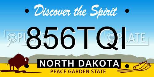 856TQI North Dakota License Plate