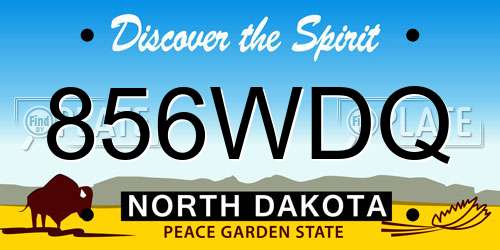 856WDQ North Dakota License Plate