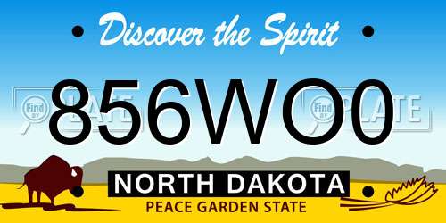 856WO0 North Dakota License Plate