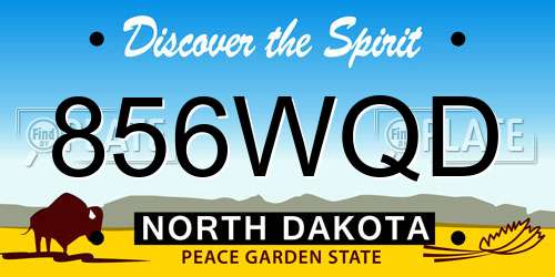 856WQD North Dakota License Plate