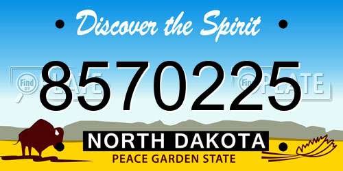 8570225 North Dakota License Plate