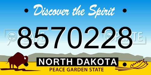 8570228 North Dakota License Plate