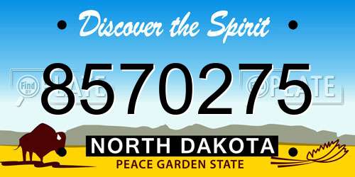 8570275 North Dakota License Plate
