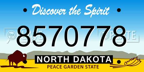 8570778 North Dakota License Plate