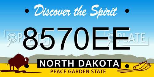 8570EE North Dakota License Plate
