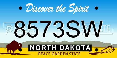 8573SW North Dakota License Plate