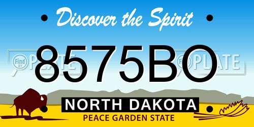 8575BO North Dakota License Plate