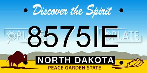 8575IE North Dakota License Plate