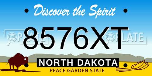 8576XT North Dakota License Plate
