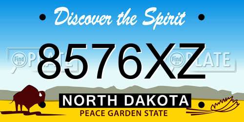 8576XZ North Dakota License Plate
