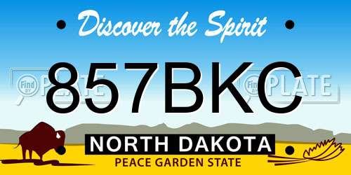 857BKC North Dakota License Plate